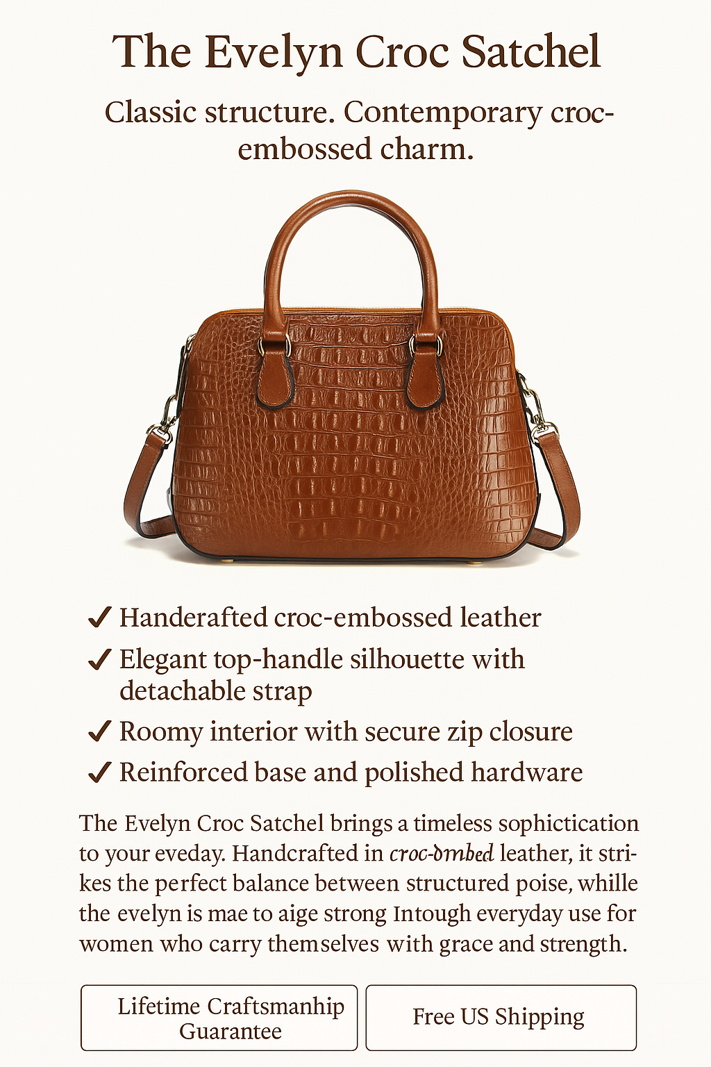 The Evelyn Croc Satchel