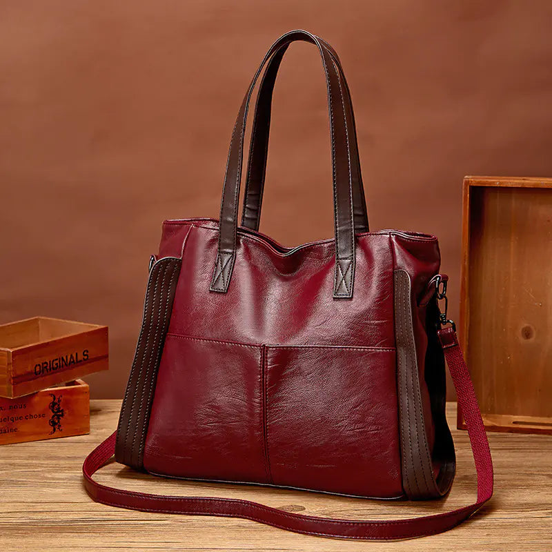 The Composed Edge of Evelyn | Structured Leather Tote Bag