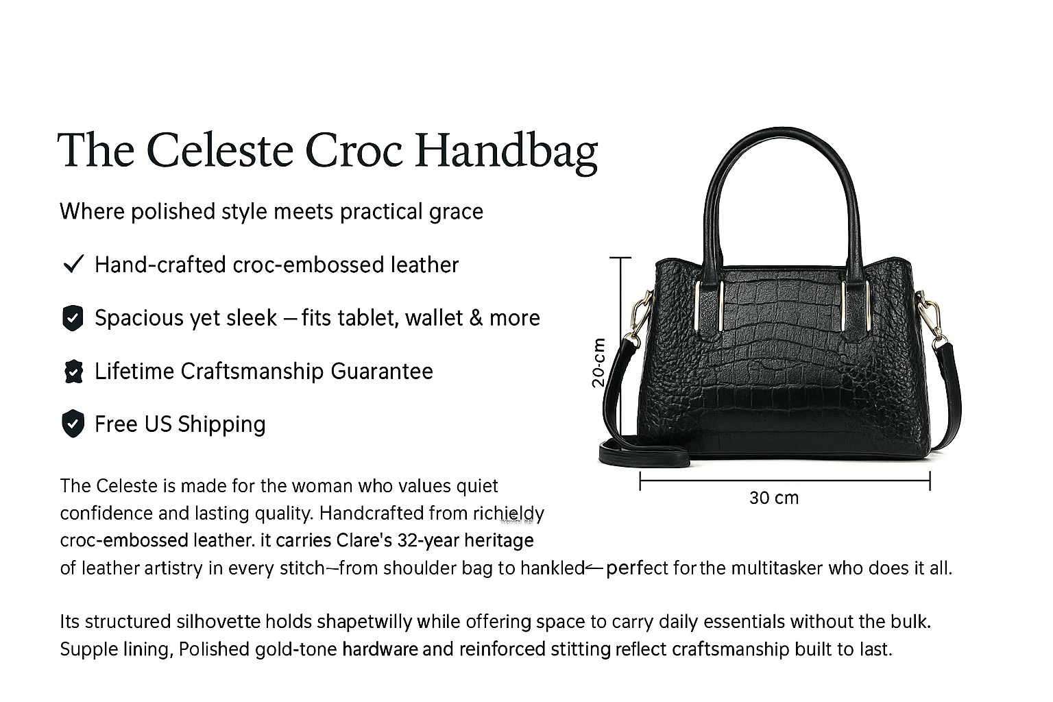 The Celeste Croc Handbag