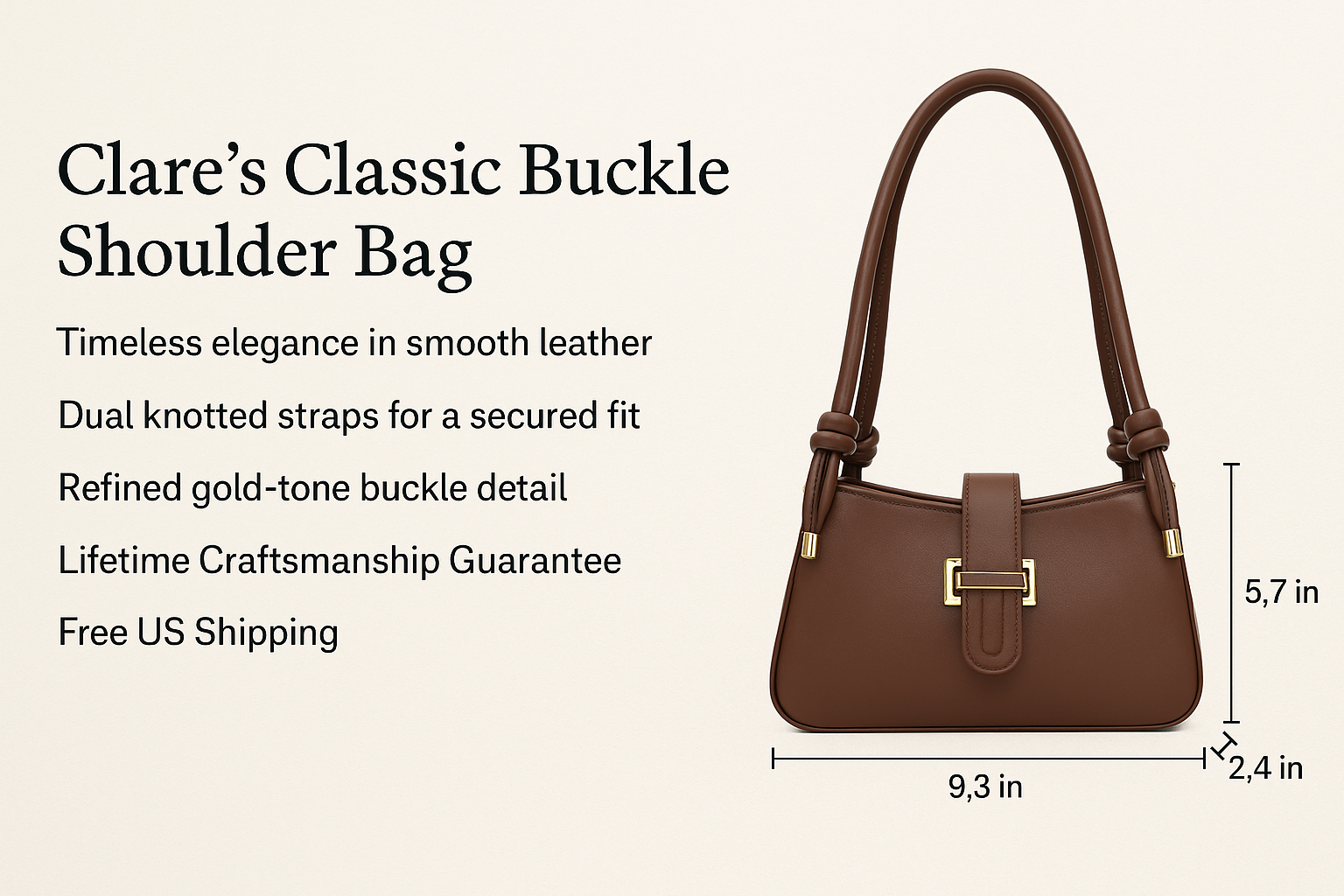 Clare’s Classic Buckle Shoulder Bag