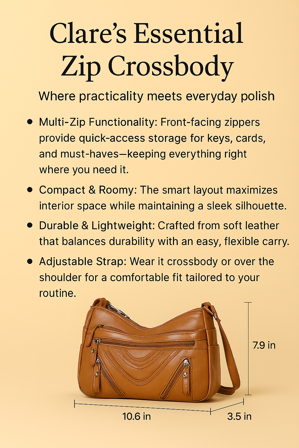 Clare’s Essential Zip Crossbody