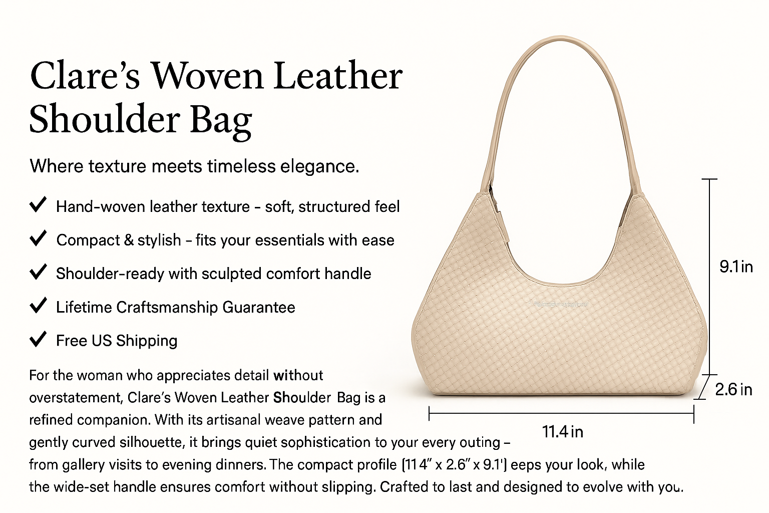 Clare's Woven Leather Shoulder Bag