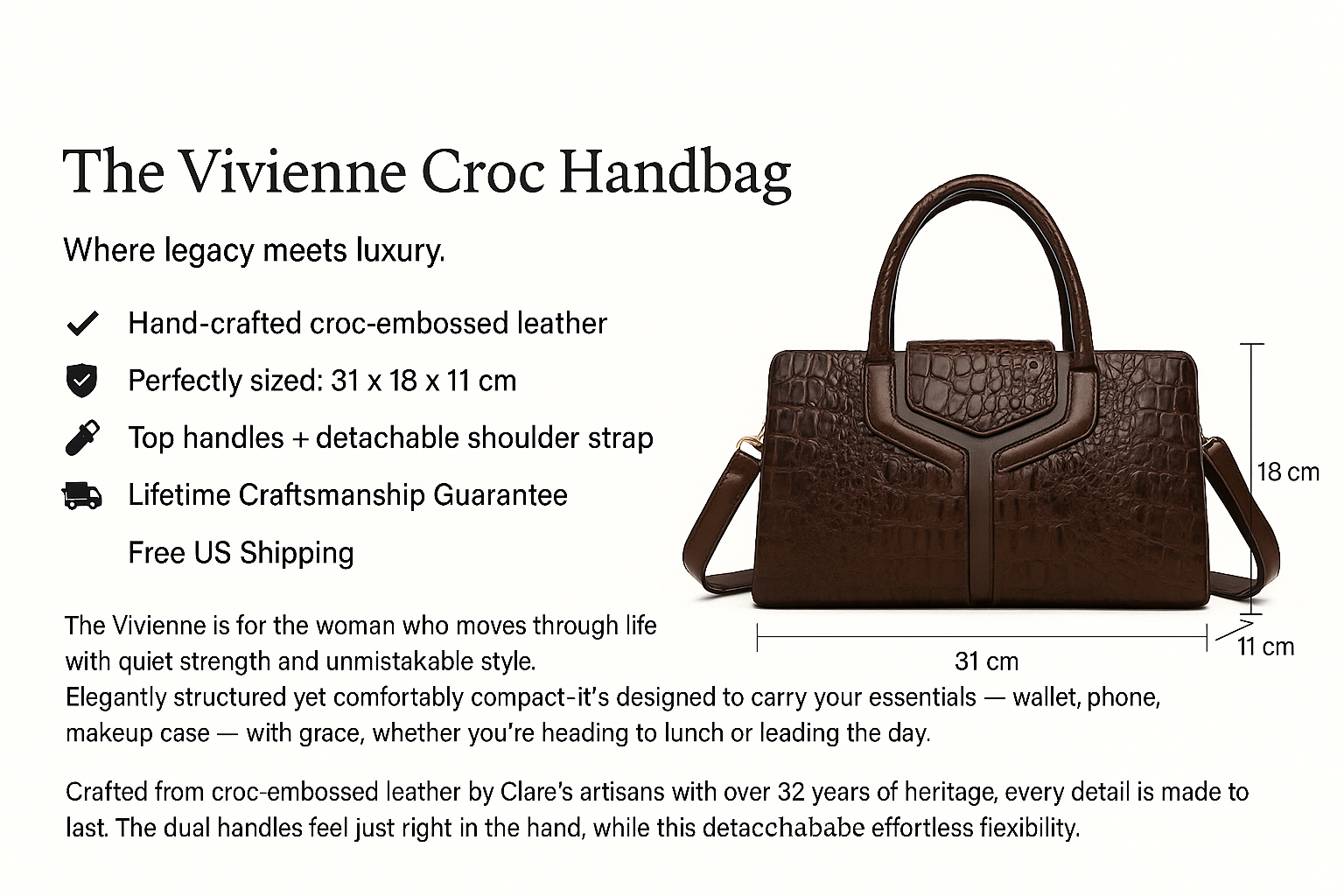 The Vivienne Croc Handbag