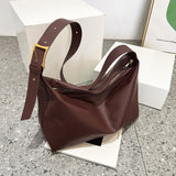 Adjustable Strap Leather Handbag