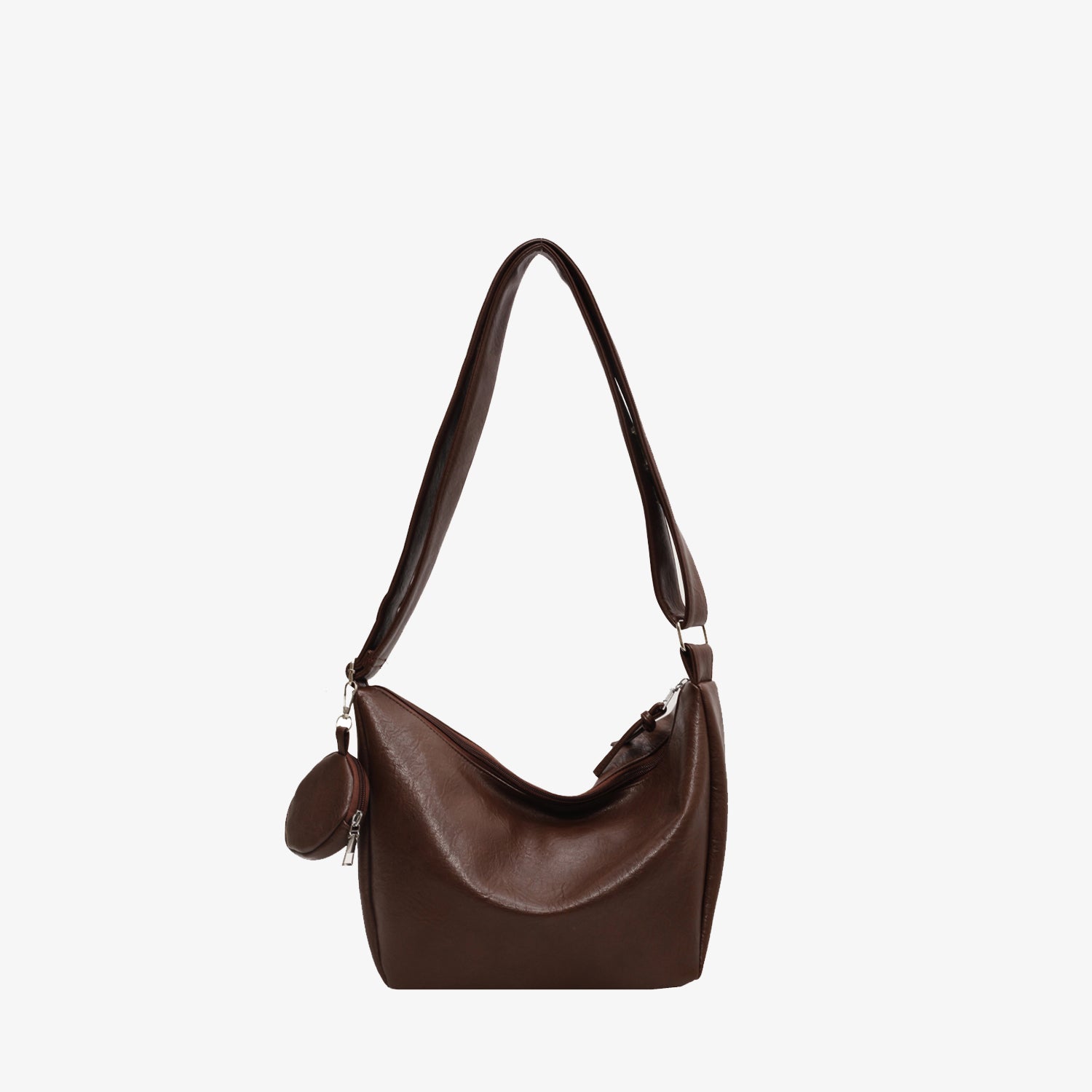 Leather Crossbody Bag with Small Purse