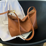 Adjustable Strap Leather Handbag