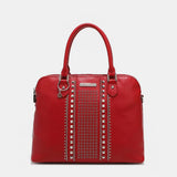 Studded Decor Leather Handbag